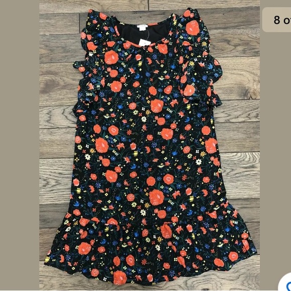 J. Crew Sleeveless Floral Flutter Dress Size XS - Picture 6 of 8